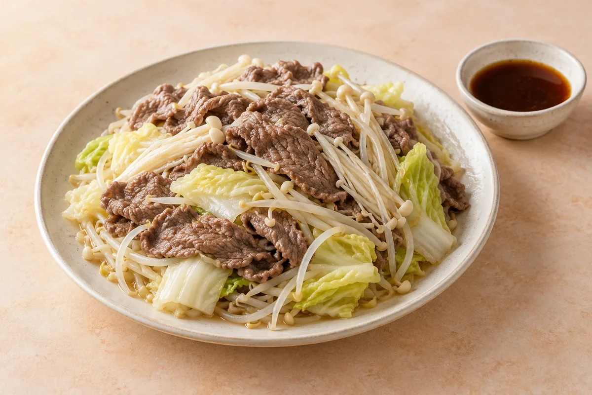 소고기 채소찜 완성 모습 참고 · AI 생성 이미지