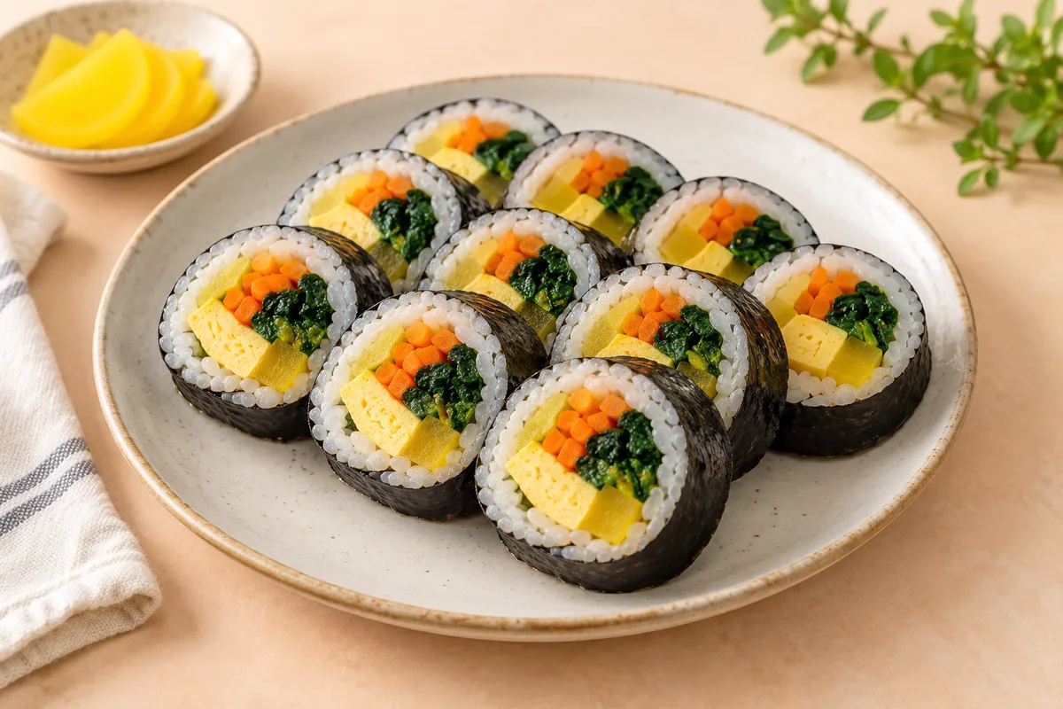 김밥 완성 모습 참고 · AI 생성 이미지
