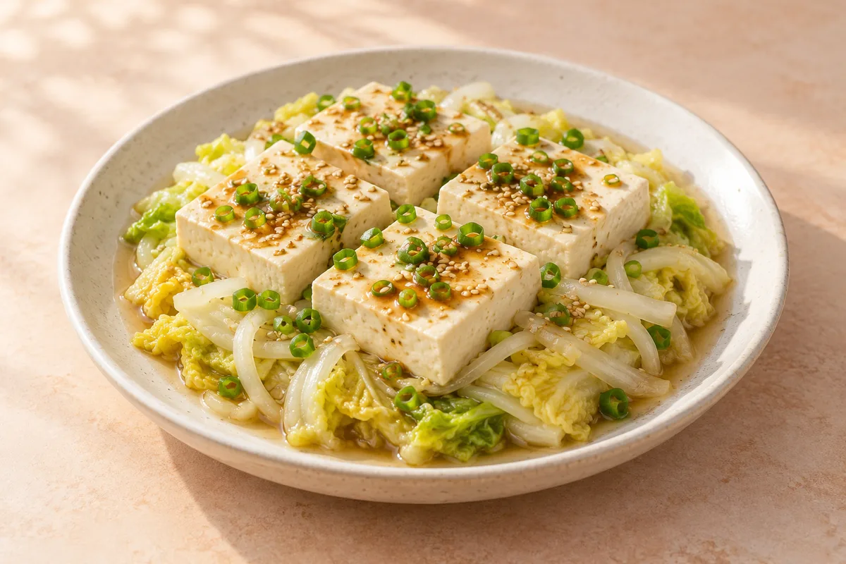 배추 두부찜 완성 모습 참고 · AI 생성 이미지