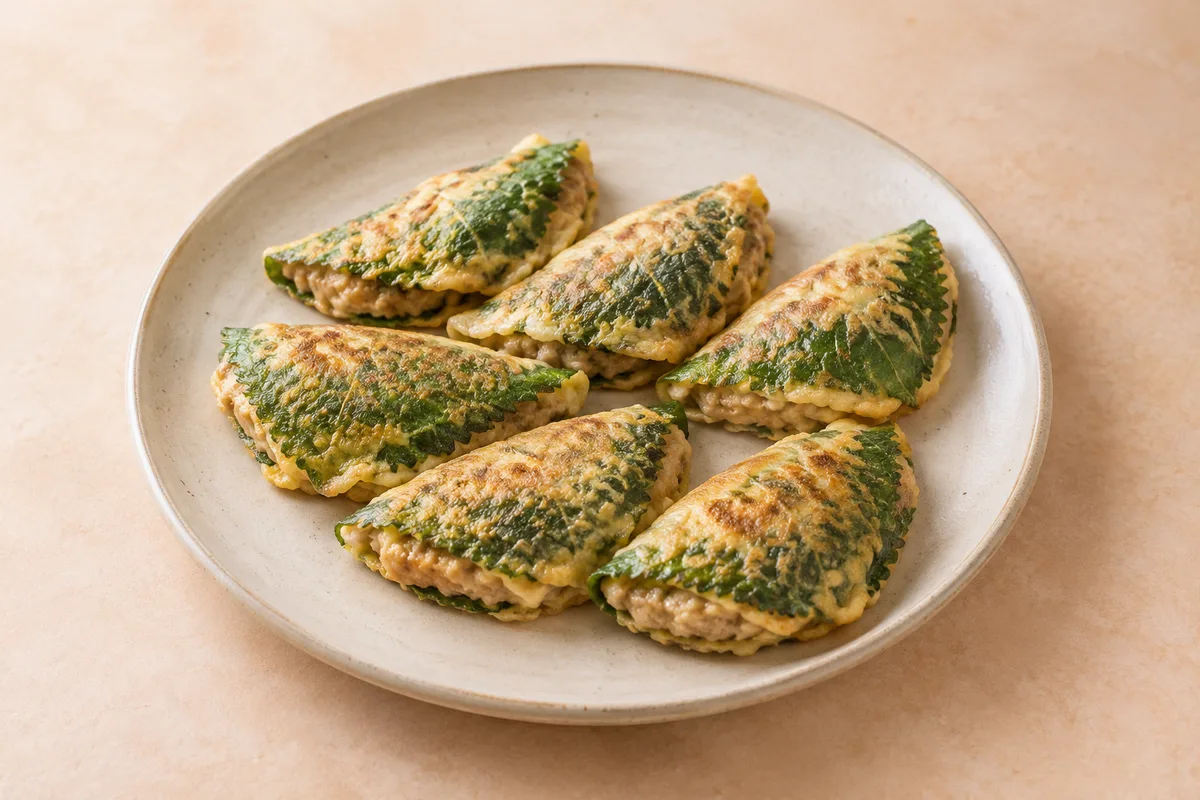 깻잎전 완성 모습 참고 · AI 생성 이미지