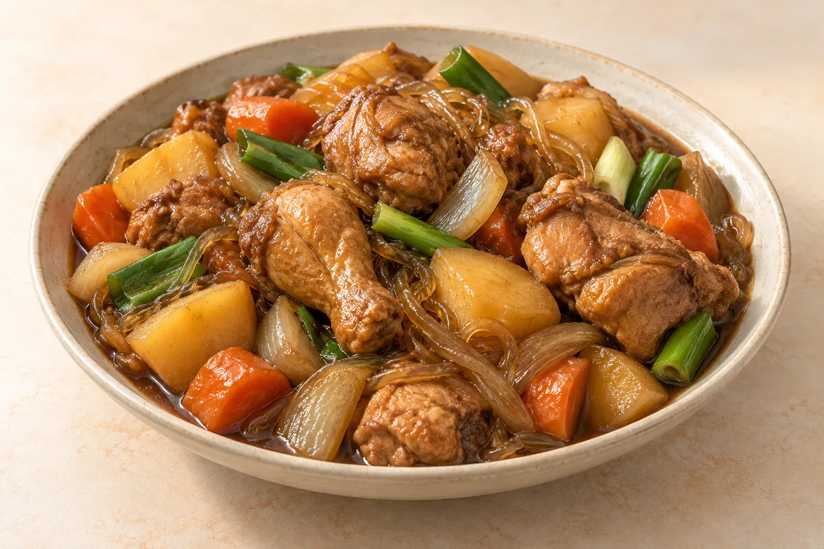 간장 찜닭 완성 모습 참고 · AI 생성 이미지