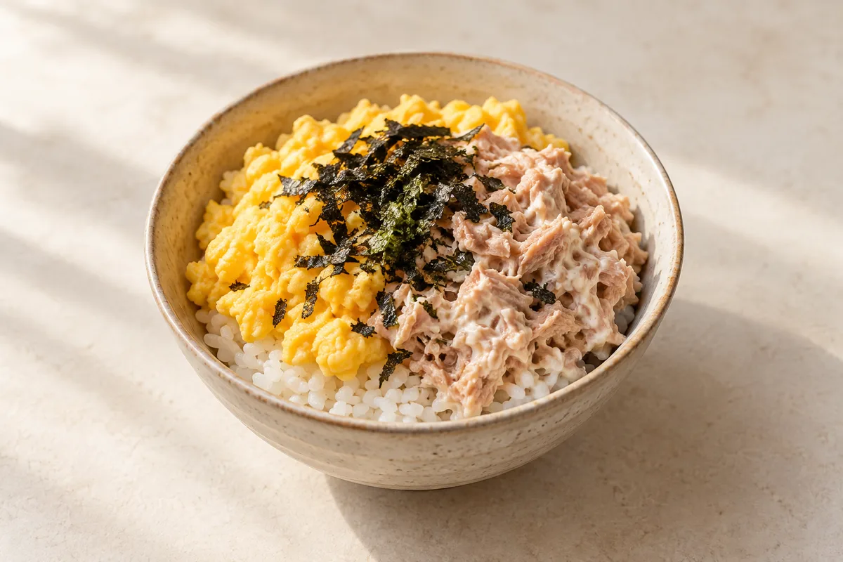 참치마요 덮밥 완성 모습 참고 · AI 생성 이미지